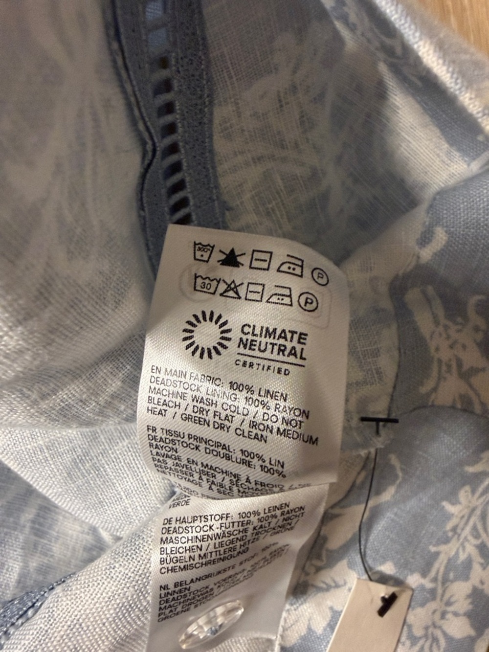 Reformation NWT Everett linen dress in porcelain blue white size 10 - Picture 9 of 11